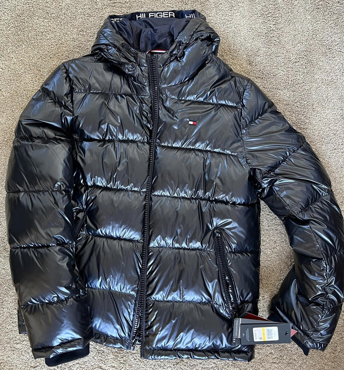 Tommy hilfiger navy coat clearance mens