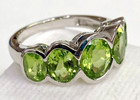 HSN Colleen Lopez Sterling Silver 5 Stone Oval Peridot Ring Size 5 — photo 2
