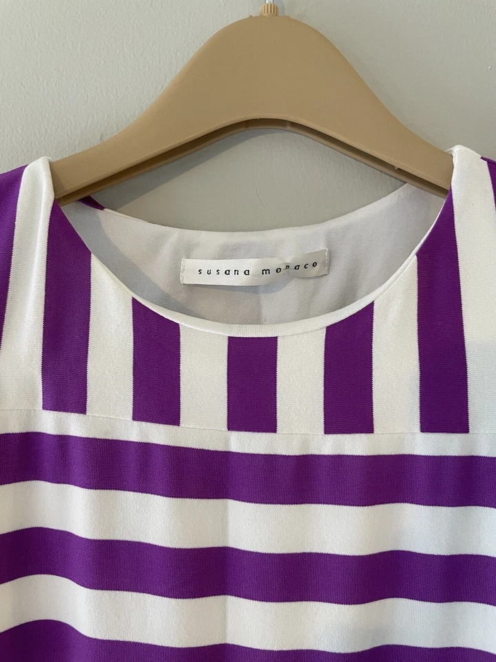 Vestido a rayas Susana Monaco Revolve púrpura y blanco para mujer’s S Foto 3 de 4