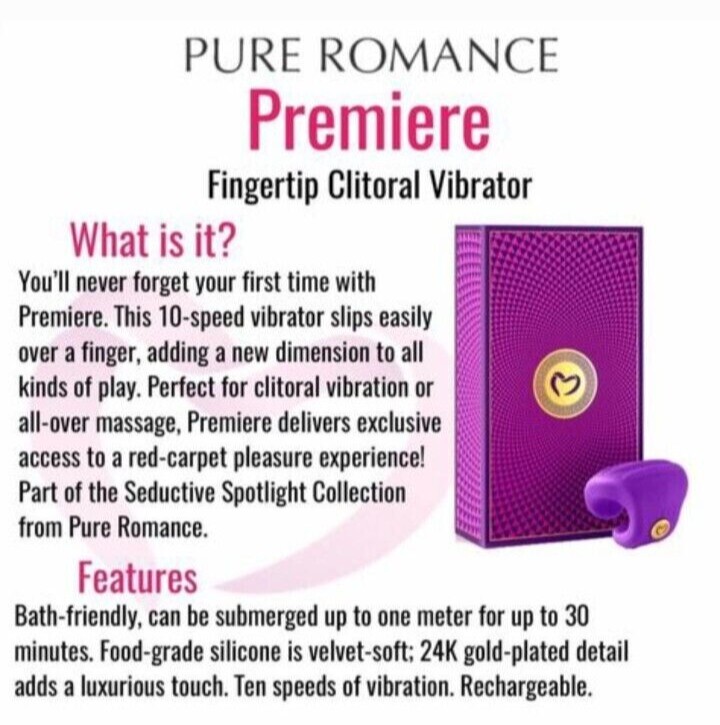 NEW* Pure Romance PREMIERE Vibrator for Clitoris/Penis/Massage SEALED