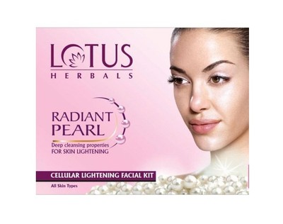 LOTUS RADIANT PEARL CELLULAR LIGHTENING MINI FACIAL KIT CLEANSES  DRY &DULL SKIN