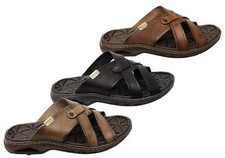 Mens Pegada Carvo Comfortable Leather Slides Sandals Made In Brazil - ModeShoesA