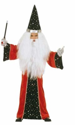 Widmann Costume Carnevale da Mago Rosso Bambino Vestito Stregone Merlino  Lungo