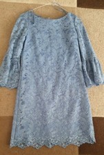  Eliza J Bell Sleeve Lace Dress UK size 12 Blue    