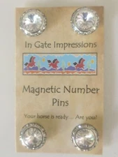 CRYSTAL Magnetic number pins horse show number magnet holder Rivoli Crystals