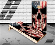American Flag Skull Cornhole Boards Bean Bag Toss Game