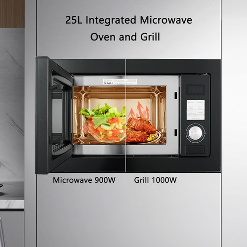SMAD 25L Built-in Microwave Oven+Grill LED display 5 Power Big glass door front - Picture 11 of 13