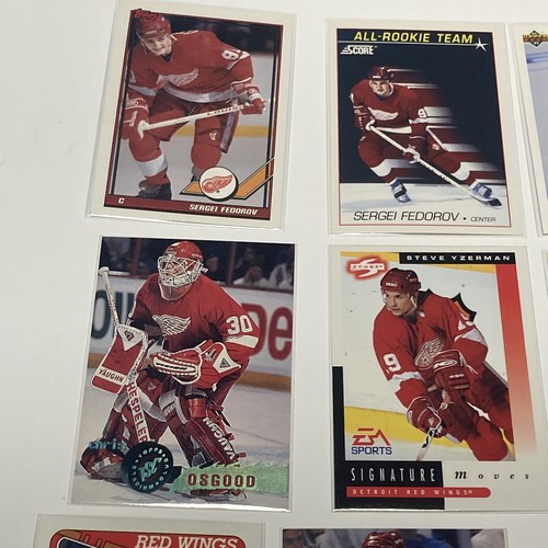 90's Detroit Red Wings Card Lot (12 Cards) - Fedorov, Osgood, Rookie - Lot 0013 - Picture 2 of 10