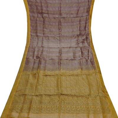 Vintage Puce Color Sarees 100% Pure Silk Zari Handwoven Sari 5YD Craft Fabric