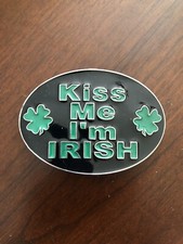 Kiss Me I  m Irish Beer Bottle Opener Funny Metal Unisex Men  s Belt Buckle