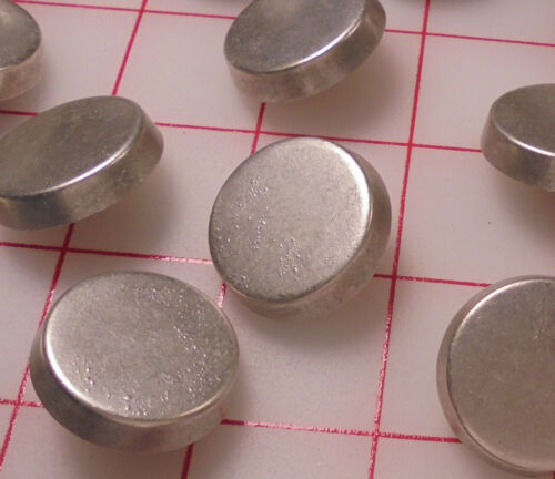 15 Vintage Metal Shank Buttons Large Silver Flat Top 1-1/8" 27mm Uneven Finish - Picture 2 of 9