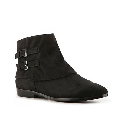 black booties flat heel