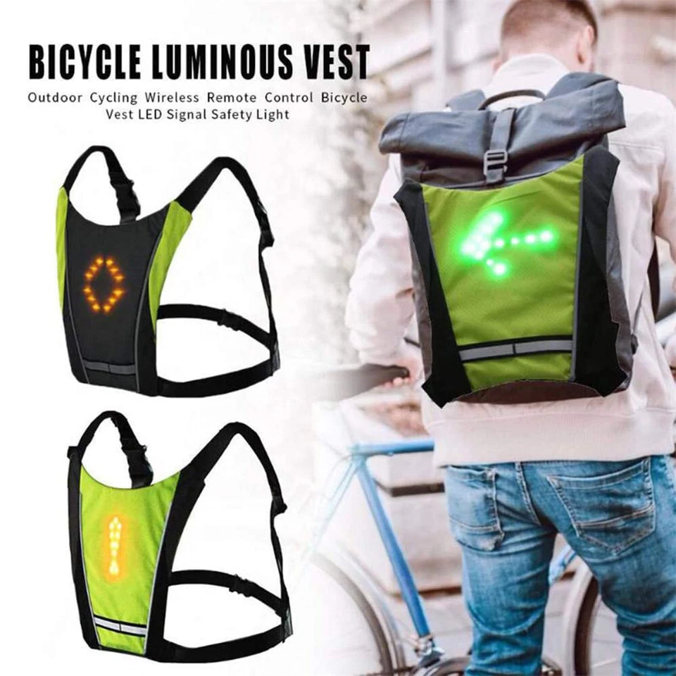 LED Bicycle Luminous Vest Outdoor Cycling Wireless Remote Control Bicycle Vest - Image 2 of 4