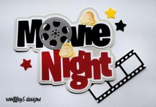 CRAFTECAFE MOVIE NIGHT KID TITLE premade paper piecing scrapbook diecut page 3D