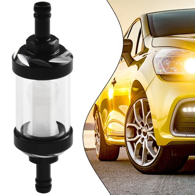 5/16" 8mm Inline Fuel Filter With Glass Housing - For Motorcycle, Car, Gas, Petrol, Diesel