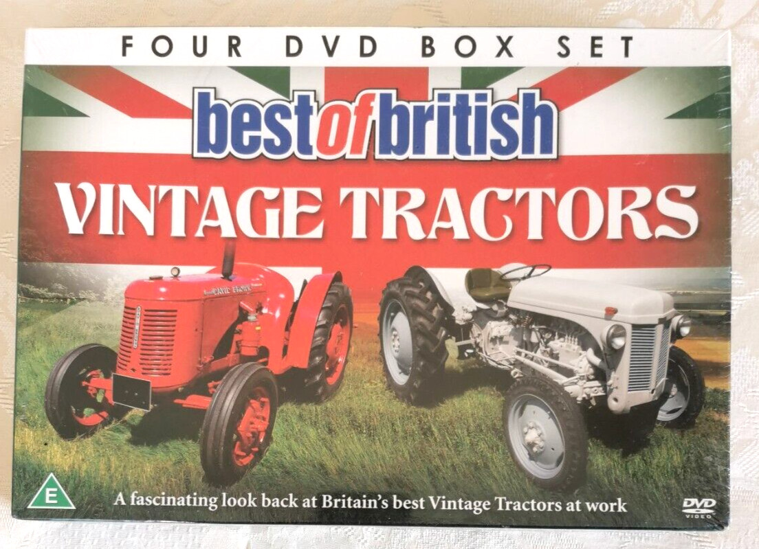 BEST OF BRITISH, VINTAGE TRACTORS, 4 DVD BOX SET, SEALED, RUNNING TIME 202 MINS