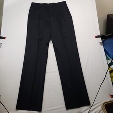 Brooks Brothers Pants Men 35x36 unhem plead wool Black Dress work NEW