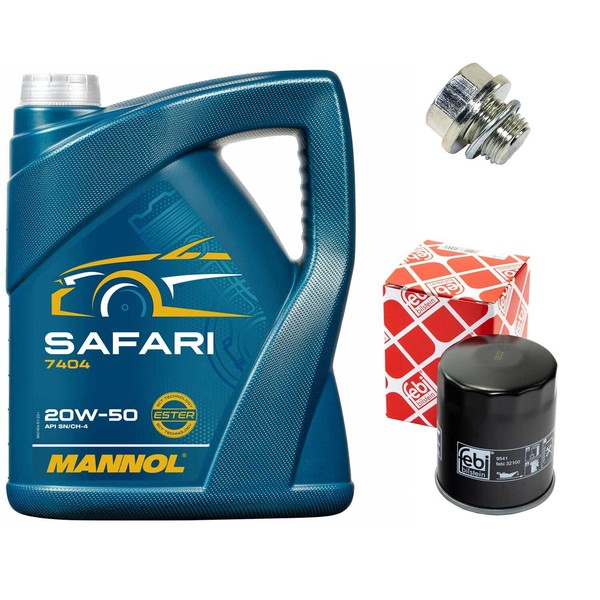 MotoröL Set 20W-50 5 Liter + ÖLfilter + Schraube FüR Mitsubishi ASX Lancer 2.0-image