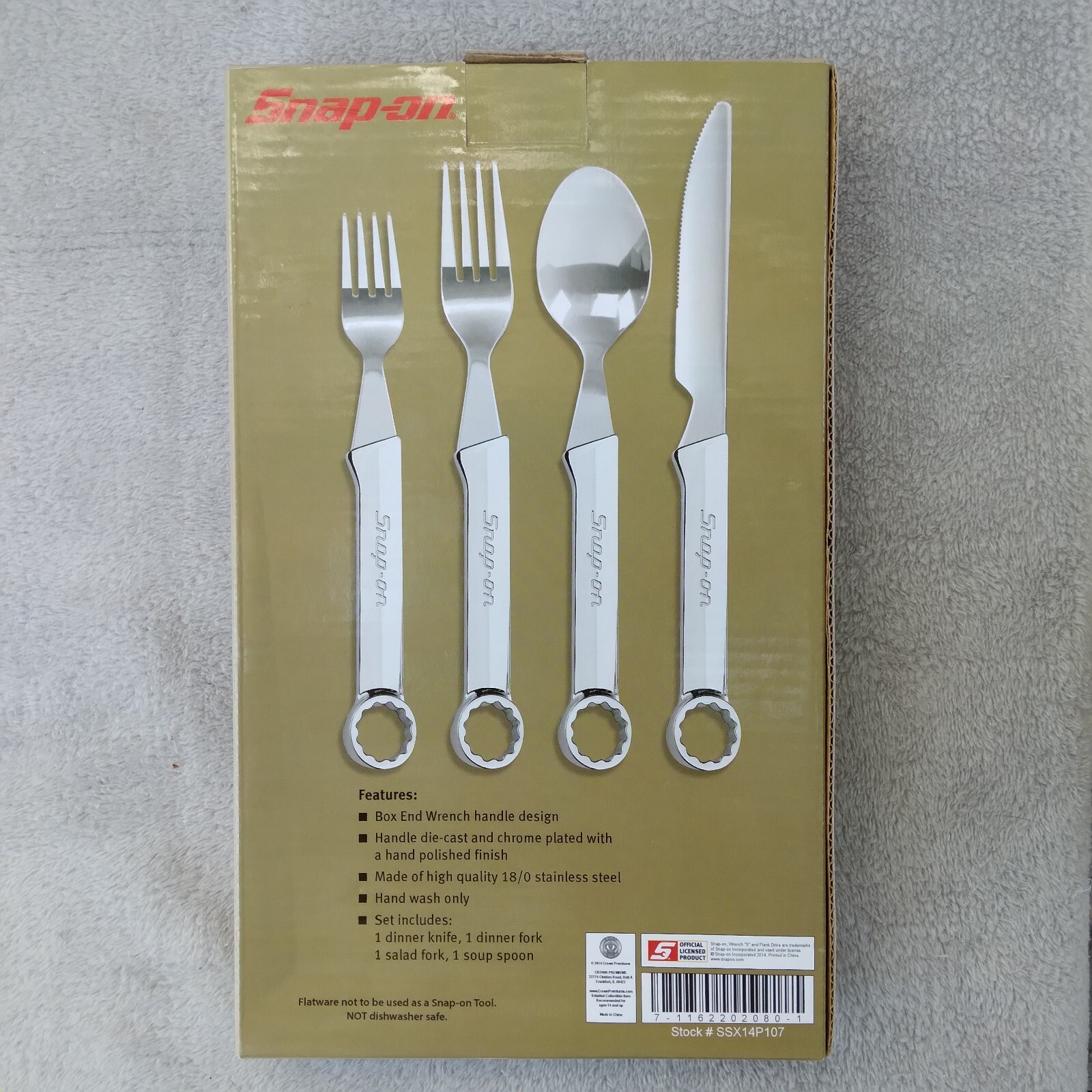 Snap on Tools Box End Wrench 4 pc Flatware Set 18/0 Stainless Steel