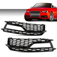 Fit For 13-16 Audi A5 S-Line S5 Pair Front Bumper Fog Light Grilles Cover Trim
