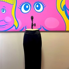 St. John Couture Black Satin Crop Pants