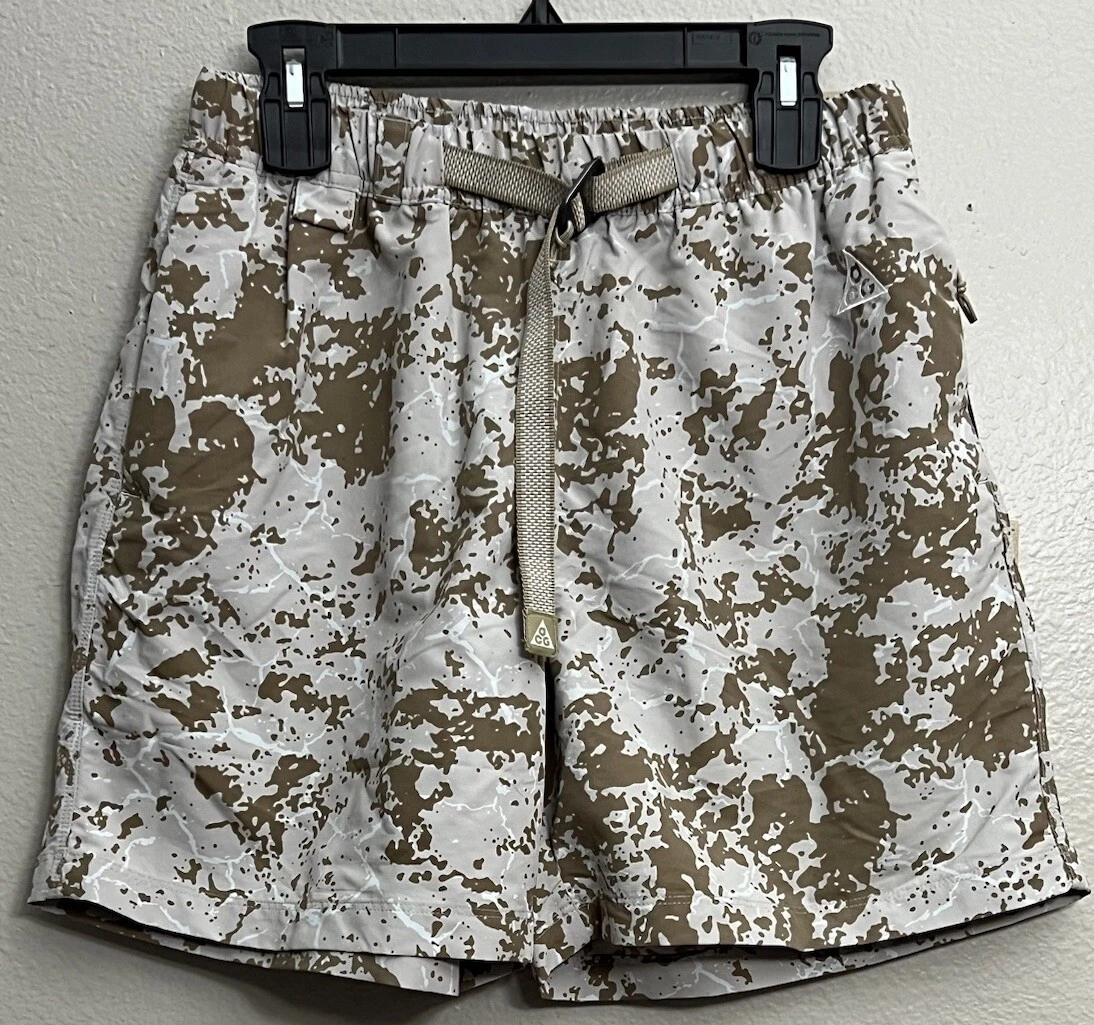 Nike ACG Print Trail Shorts Light Iron Ore Mens Size Small FB8091 012 S New