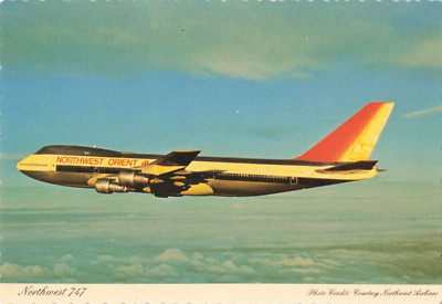 Postcard Airline NORTHWEST AIRLINES magnificent 747 CC7.