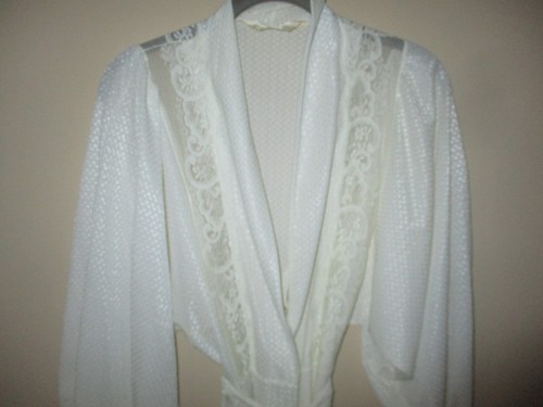 Vtg Janice Young VanEssa Ivory Lace Nightgown & Robe Bridal Peignoir Set Canada - Picture 10 of 16