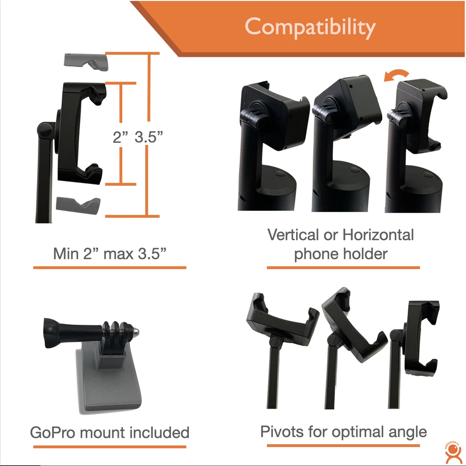 360° Rotation Phone GoPro Tripod Smart AI Follow-Up Tiktok Stand video vlogging - Image 3 of 4