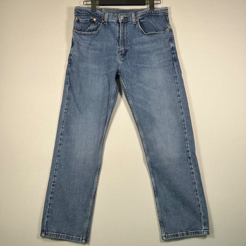 Jeans Levi’s 505 regular fit uomo W34 L30 blu denim cerniera mosca classico - Foto 1 di 12