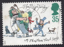 1993 GB  A CHRISTMAS CAROL 1843  The Prize Turkey 35p used stamp