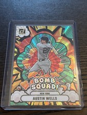 Austin Wells Yankees 2025 Donruss Bomb Squad Green Laser