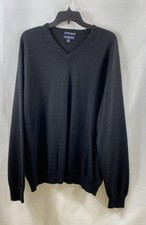 Club Room Men's Black Estate 100% Cashmere 2-Ply V-Neck Sweater Sz XL
