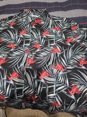 BNWT Mens Cafe Luna Button Up Shirt Jet Black SZ 3XL