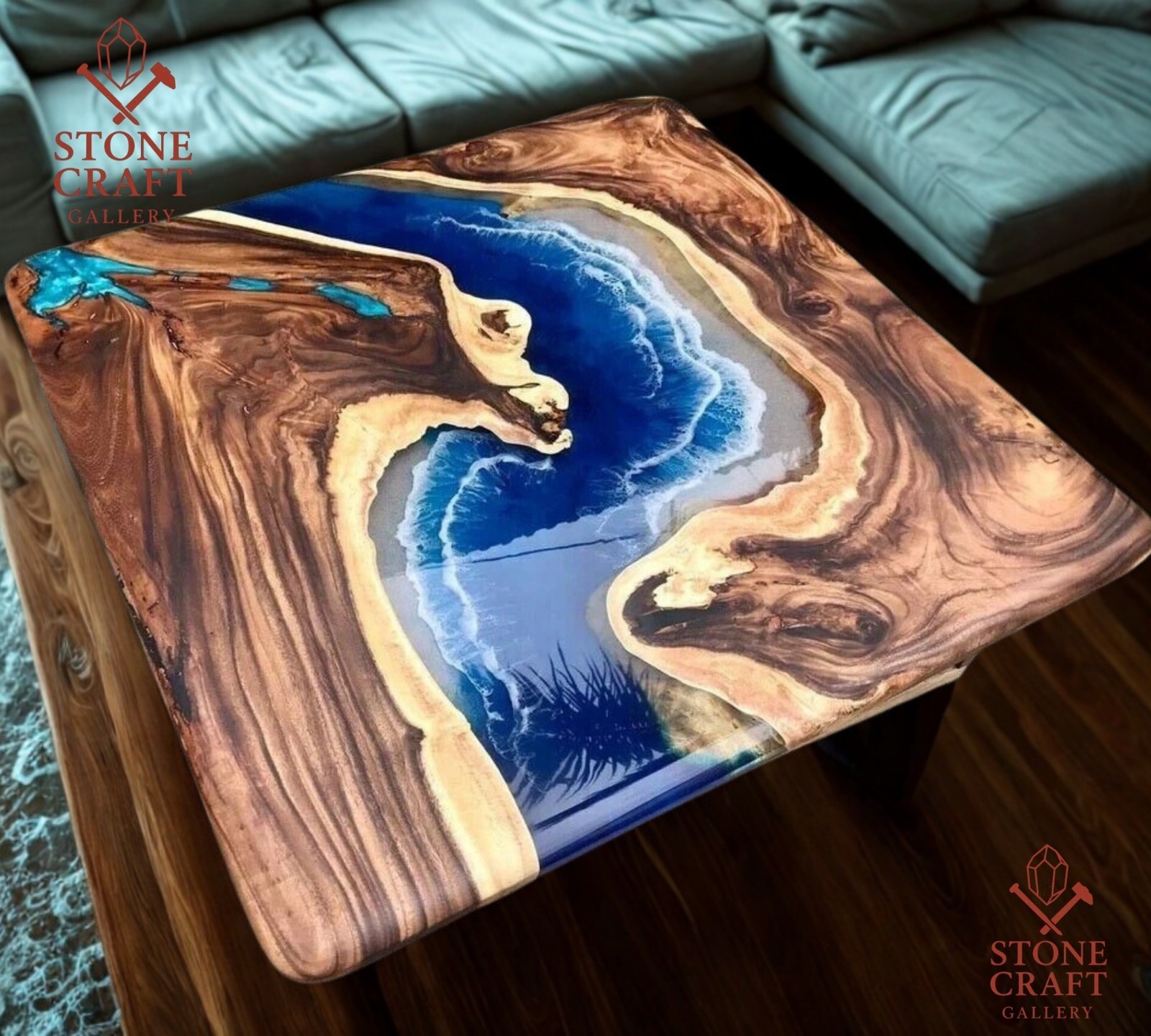 48-Inch Epoxy Resin Dining Table Top Handmade Modern Centerpiece Home Decor Furniture