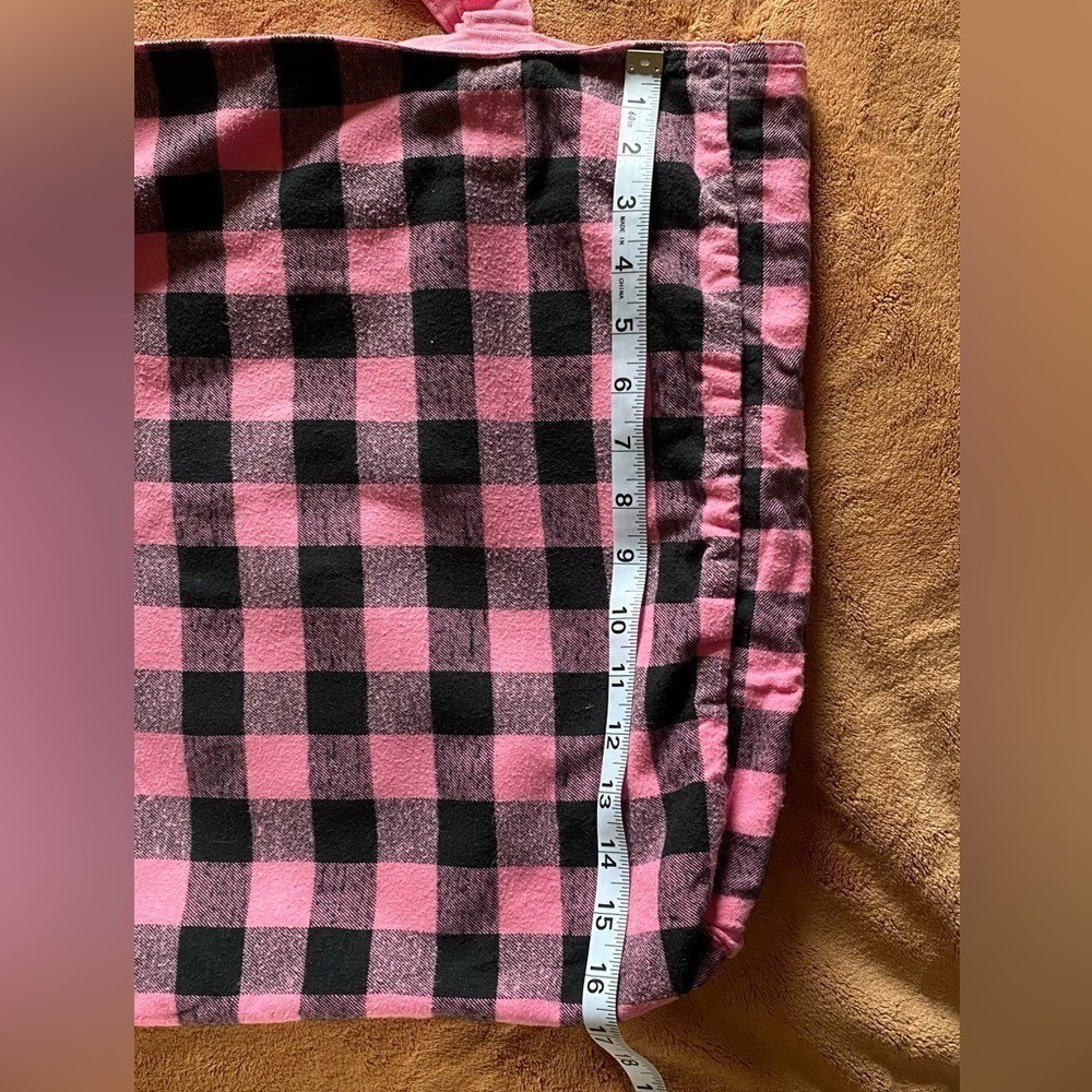 Vintage PINK Victoria's Secret 2008 Pink Solid/Checkered Reversible Tote Bag image 8