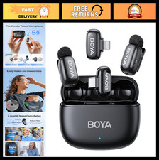 Wireless Mini Microphone for iPhone Android, AI Noise Cancellation, 30H Batter