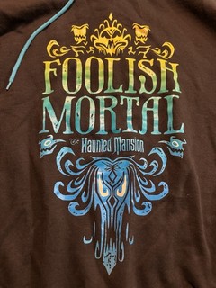 Disney Parks Haunted Mansion Foolish Mortal Hoodie Black XL Graphic Pullover