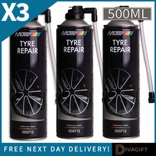 3 x MOTIP EMERGENCY FLAT INSTANT PUNCTURE TYRE WELD REPAIR FOAM SEALANT 500ML