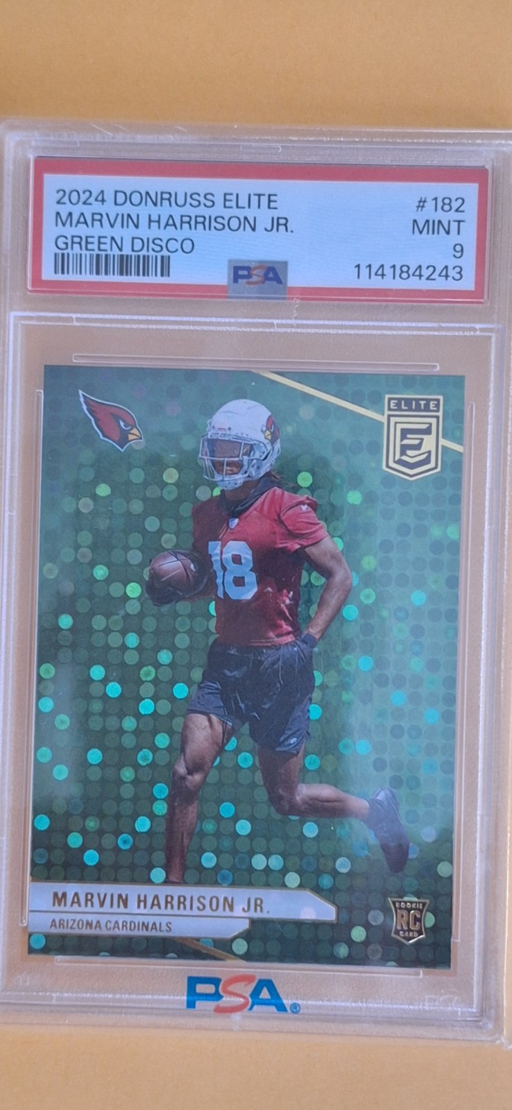 2024 Panini Donruss Elite - Rookies Marvin Harrison Jr.  Green Disco (RC) PSA 9
