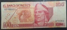 1992 Mexico 100 Nuevos Pesos P102 Serie R G7155933.