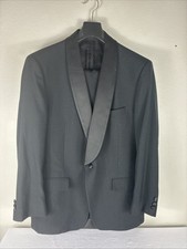 After Six Tuxedo Mens Black Shawl Lapel 1 Button 100 Wool Pleated Very Nice