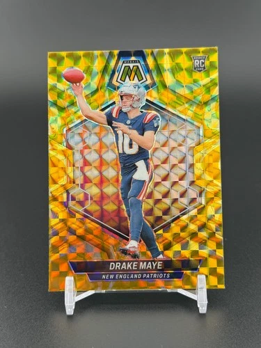 2024 Panini Mosaic Drake Maye Rookie Yellow Reactive Prizm #303 KW