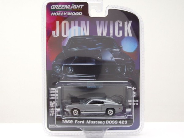 Ford Mustang Boss 429 1969 John Wick Grau Metallic Modellauto 1:64 Greenlight-image