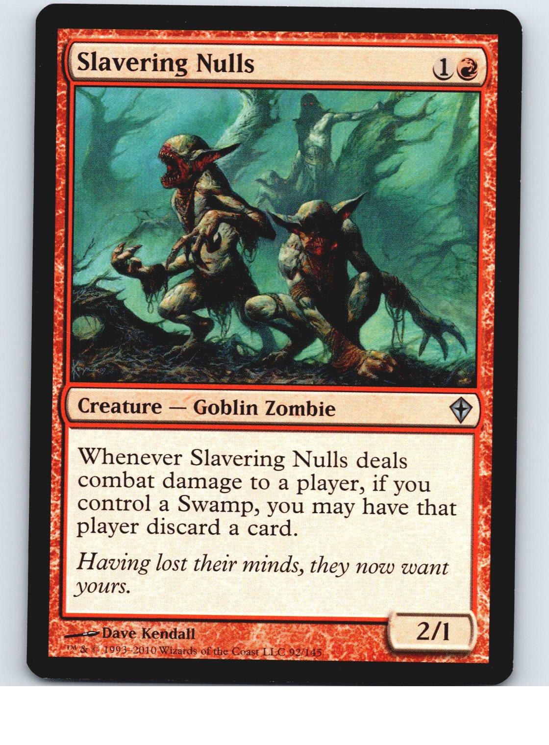 Slavering Nulls 92 Uncommon Worldwake Magic: The Gathering Near Mint