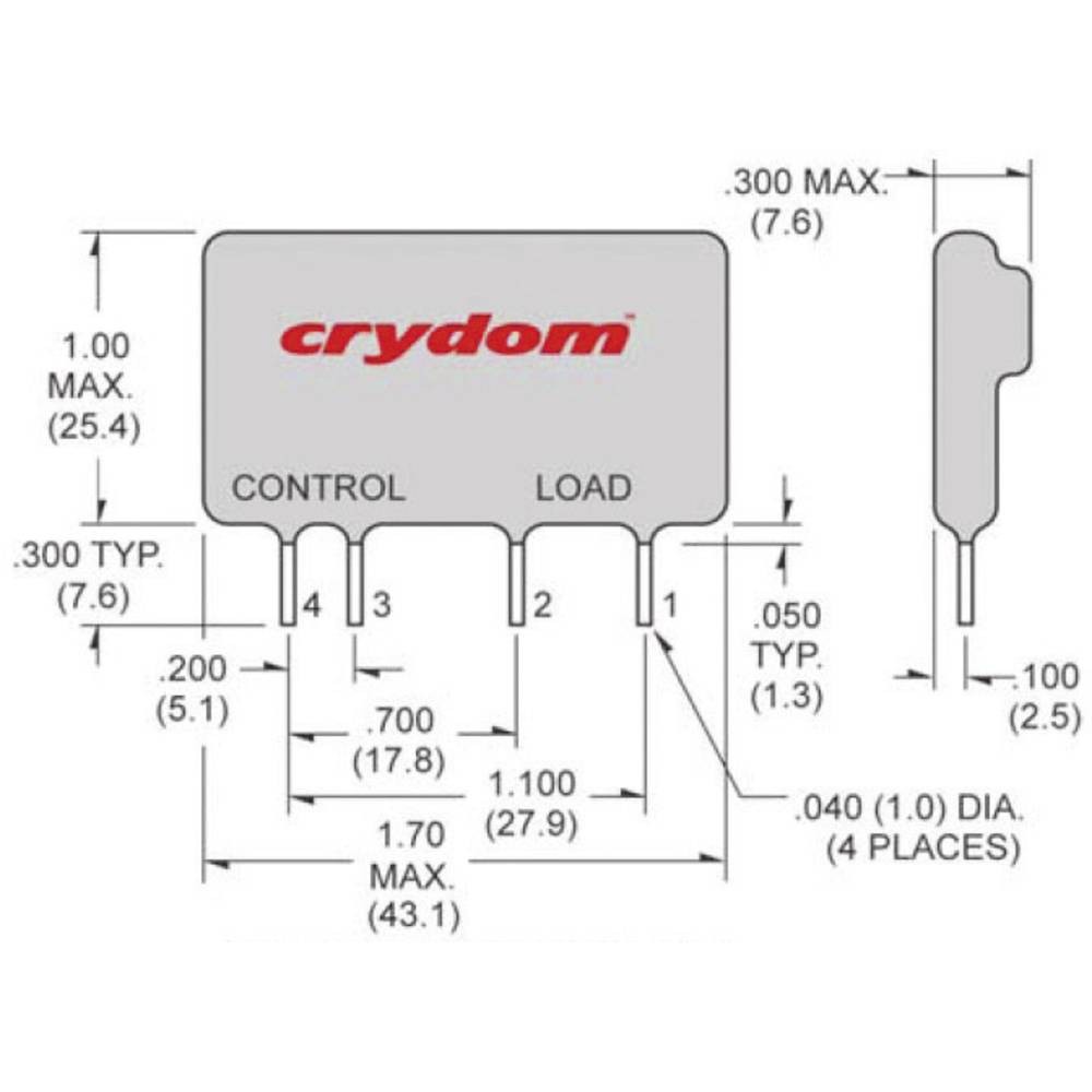 Relais Crydom CX380D5 5 A à commutation silencieuse et haute tension 530 V - 2