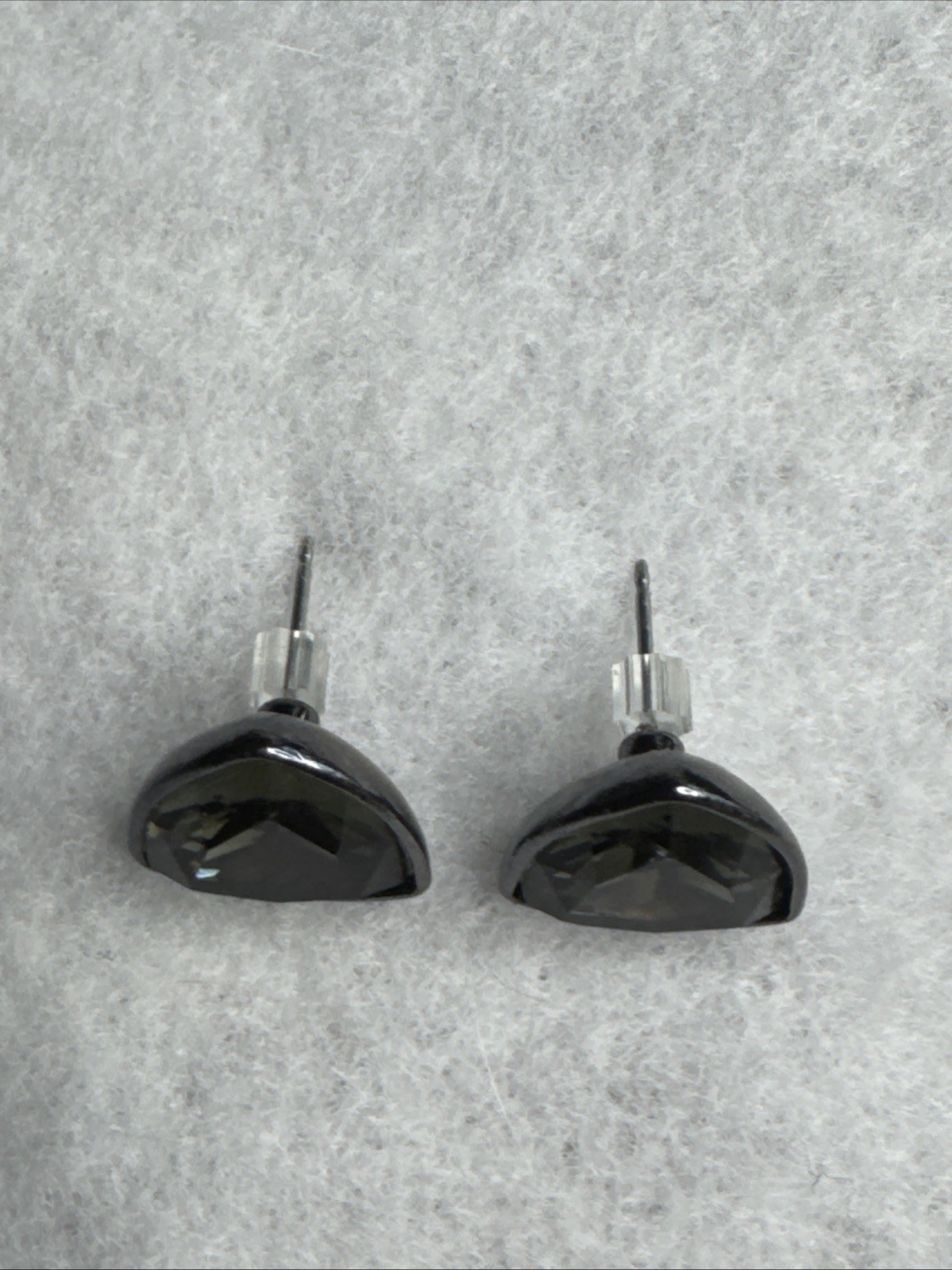 Givenchy Vintage  Crystal Stud Earrings Smoke (green)  Glass Rhinestones thumbnail 3