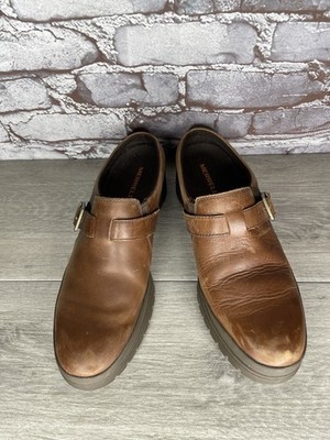 Merrell Shilo Oak Brown Leather Slip On Mule Clog Shoes Women 10M US/41EU J00914