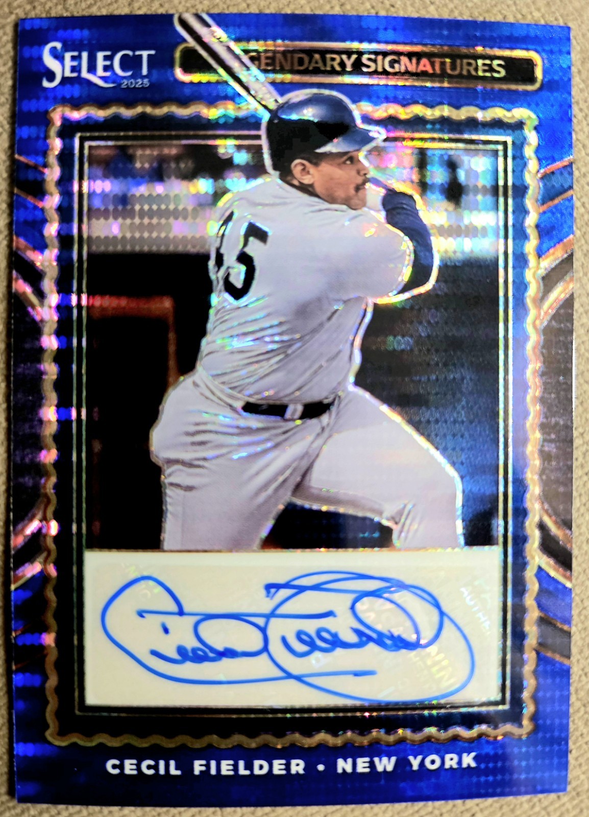 2025 Panini Blue Pulsar Prizm Cecil Fielder. Legendary Signatures Auto. Gem