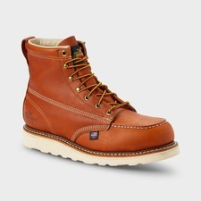 Men's Thorogood Brown Leather 6" Steel Toe Moc Toe Work Boots NEW